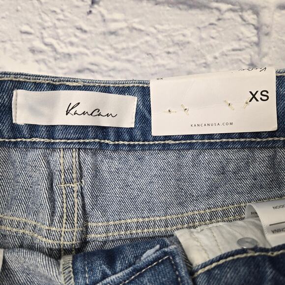 NWT KanCan Bella Denim Skirt Ripped Distressed Fray Hem Light Wash size XS - Picture 10 of 13
